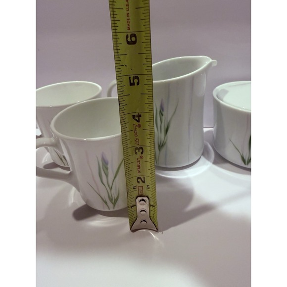 Corning Meadow Iris Creamer Sugar Set 8 Mugs Vintage USA - Picture 9 of 9